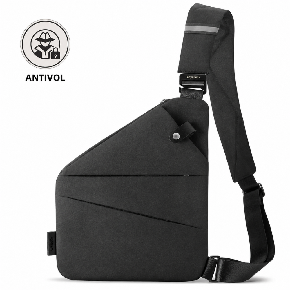 VoyaLock – Sac bandoulière antivol compact à fermetures cachées