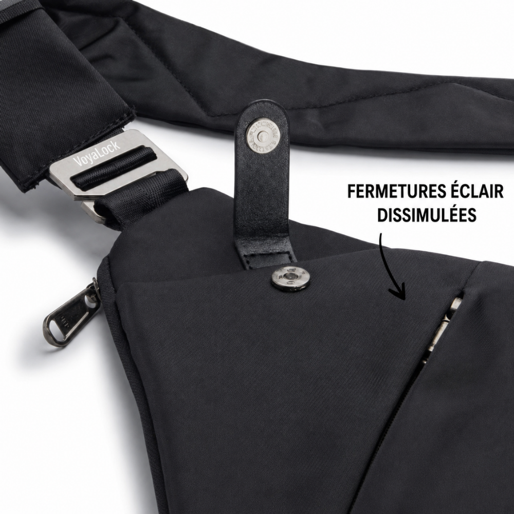 VoyaLock – Sac bandoulière antivol compact à fermetures cachées